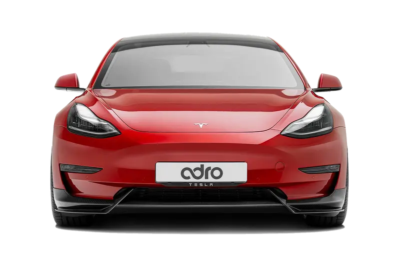 Adro Premium Prepreg Carbon Fiber Front Lip For Tesla Model 3 1