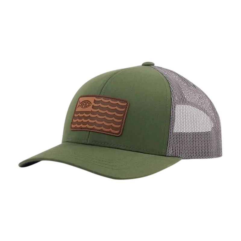 Aftco Canton Leather Accent Trucker Cap 1