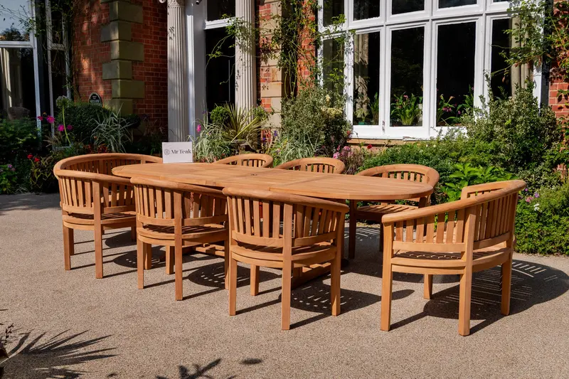 Arnside 10-Seat Teak Patio Dining Set 1