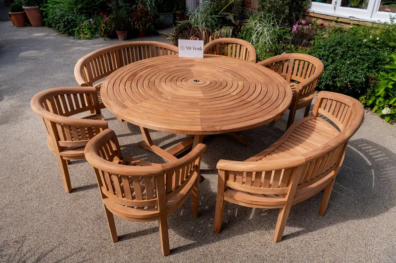 Aspley Eight-Piece Teak Garden Furniture Set 1