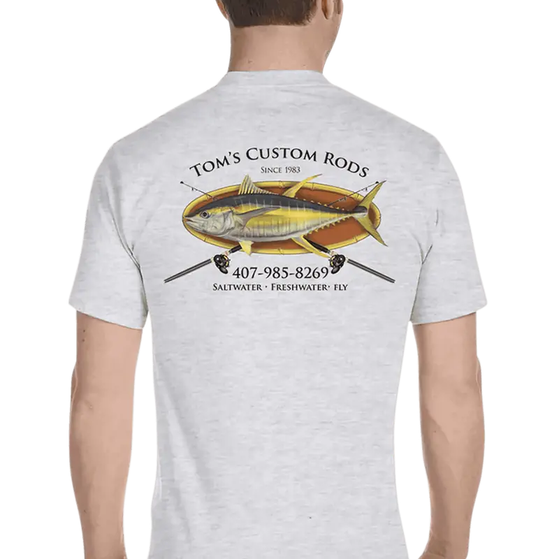 Bamboo Frame T-Shirt With Stylized Fishing Rods 1