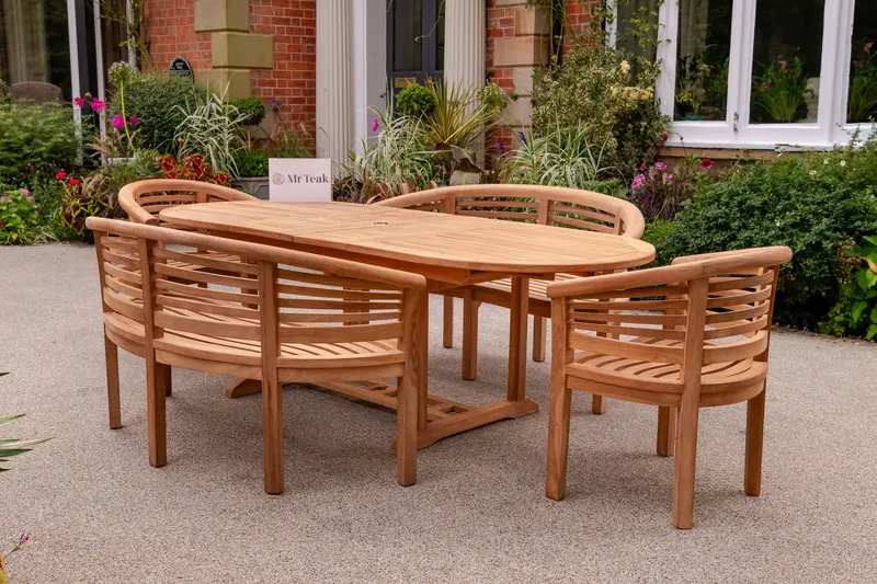 Barton Six-Piece Teak Outdoor Garden Furniture Set 1