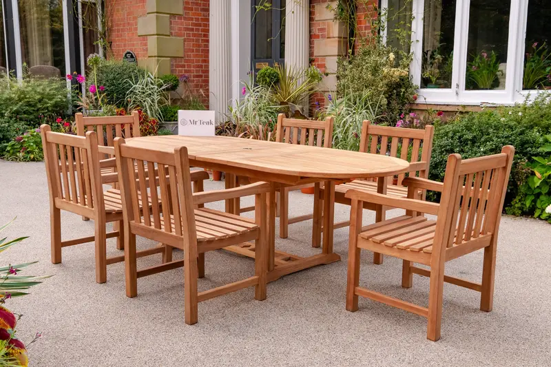 Beaulieu Teak Garden Furniture Collection: 6-Seat Table & Chairs 1
