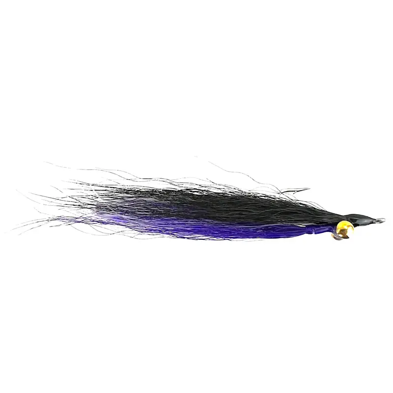 Clouser Minnow – Black Over Purple Colorway 1