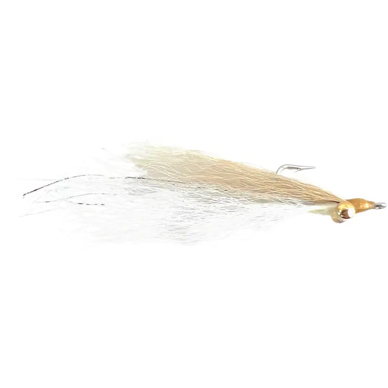Clouser Minnow – Tan Over White Colorway 1