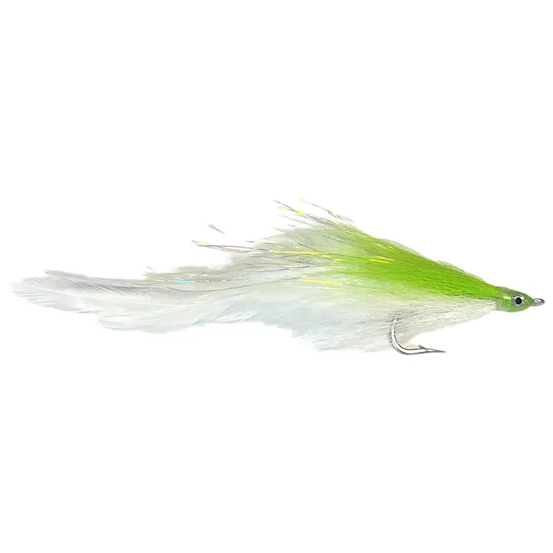 Deceiver Big Game Fly – Size 5/0, Chartreuse Over White 1