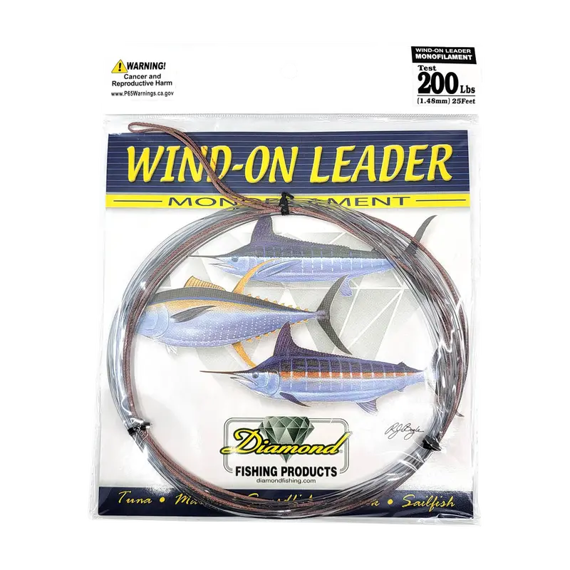 Diamond Monofilament Wind-On Leader – Abrasion-Resistant Saltwater Fishing Leader 1