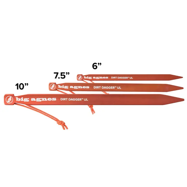 Dirt Dagger Ultralight Tent Stakes – Titanium-Coated Steel 1