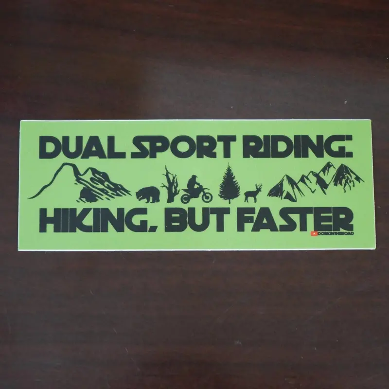 Dork In The Road Dual Sport Motorcycle Riding Sticker 1