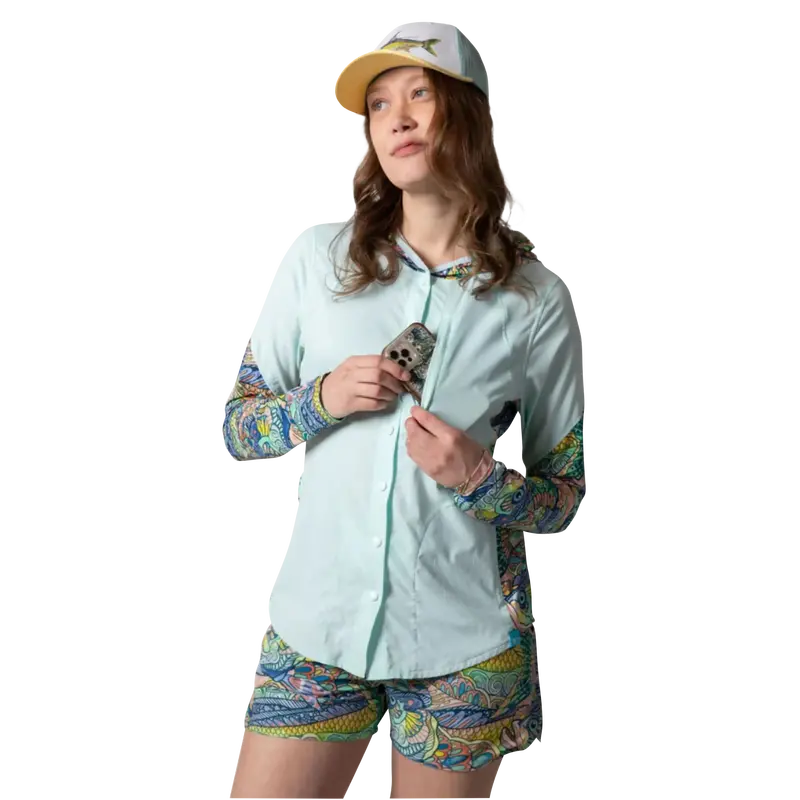 Fishe Women'S Coastline Hybrid Sun Protection Shirt 1