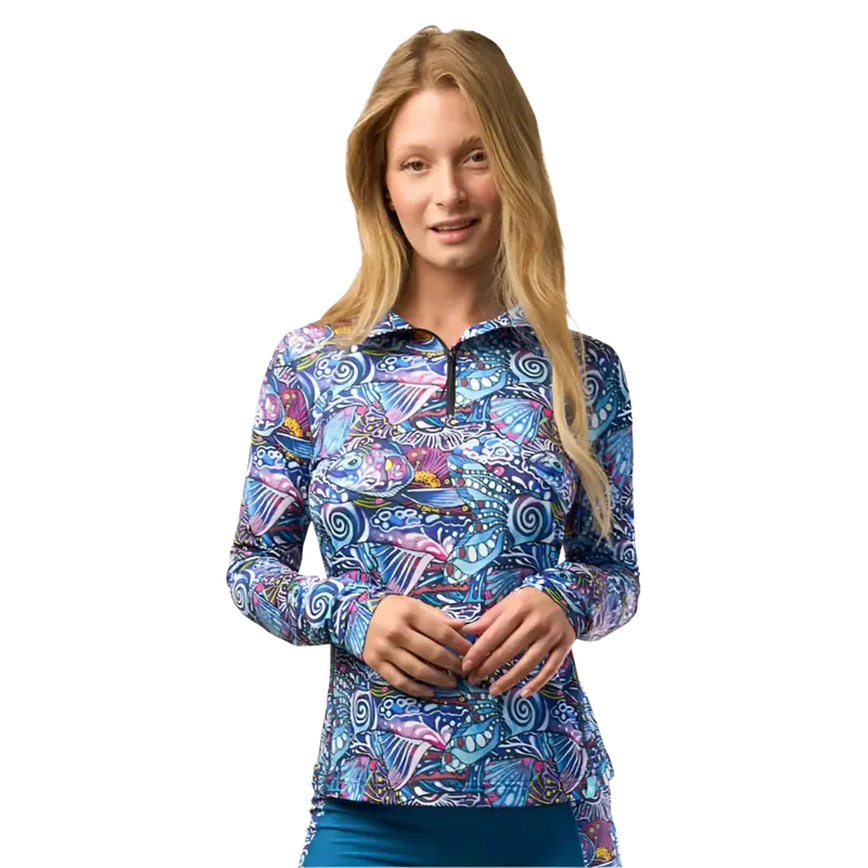 Fishe Women'S Upf 50+ Quarter-Zip Sun Protection Shirt 1