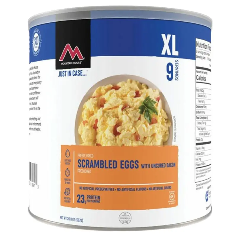 Freeze-Dried Scrambled Eggs & Bacon Meal – #10 Can Format 1