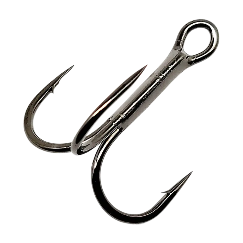 Gamakatsu 2X Heavy-Duty Round Bend Treble Hooks – Black Finish 1