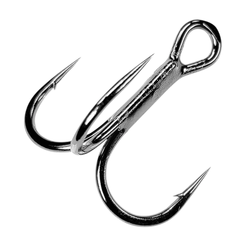 Gamakatsu Short Shank Round Bend Treble Hook – Black 1