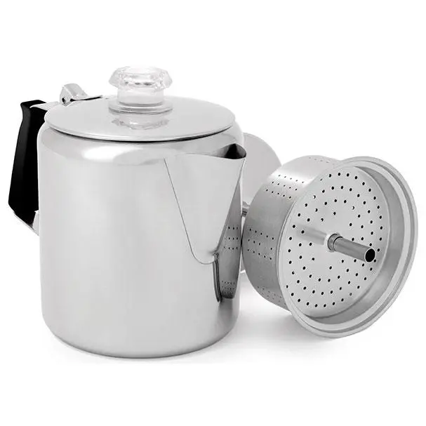 Glacier Stainless 9-Cup Percolator – Silicone-Grip Coffee Maker 1