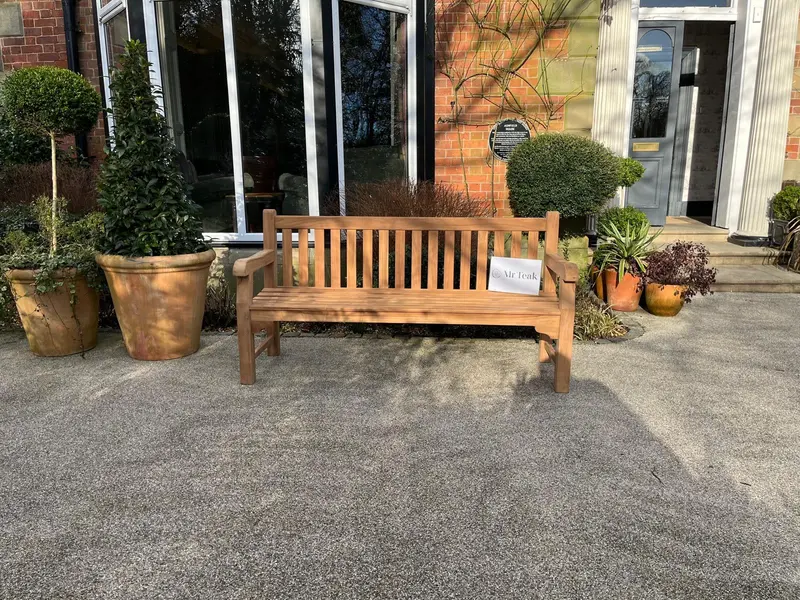 Hardwick Teak Bench – Four-Seat Outdoor Bench With Heavy-Duty Construction 1