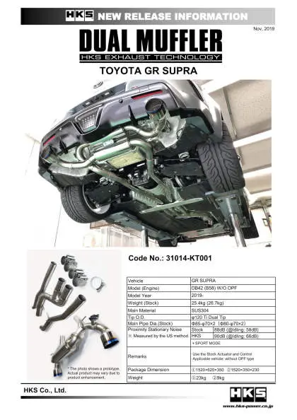 Hks Dual Titanium Tip Cat-Back Exhaust For 2019+ Toyota Gr Supra 1