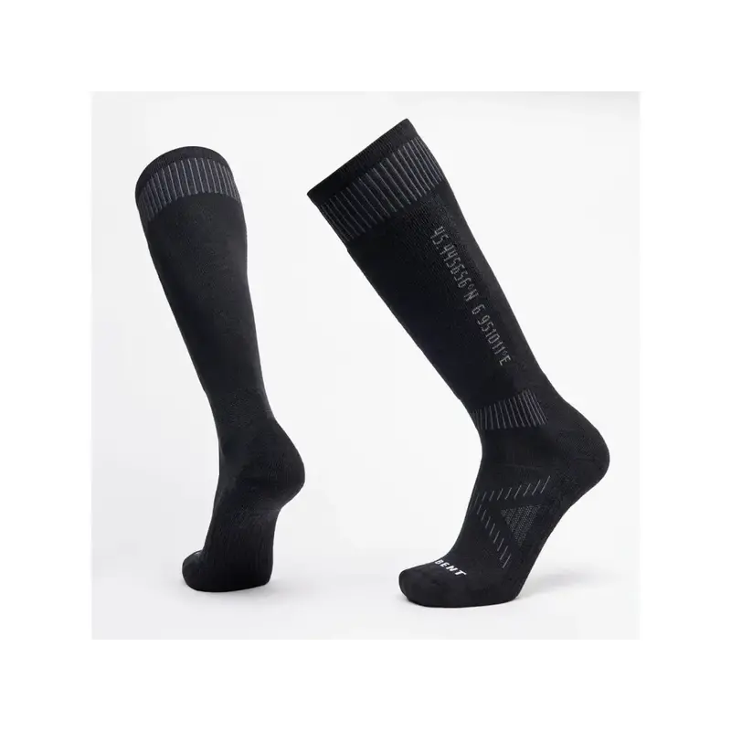 Le Bent Core Light Merino Wool Snow Socks – Black, Lightweight Warmth 1