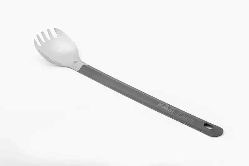 Maxi Titanium Long-Handle Spork – Lightweight Outdoor Eating Utensil 1