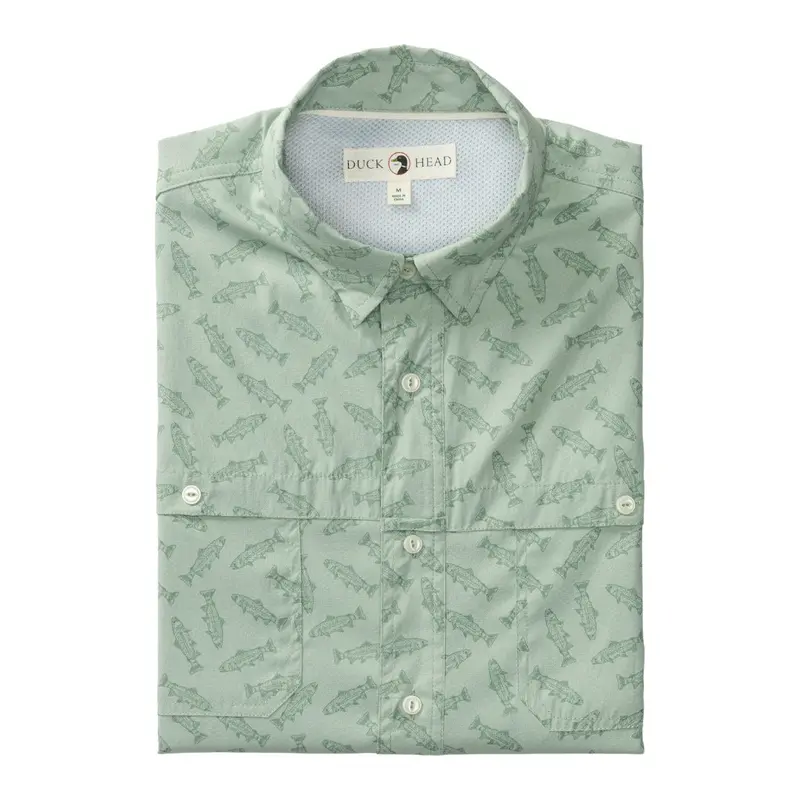 Men'S Angler-Inspired Dobby Weave Long Sleeve Shirt 1