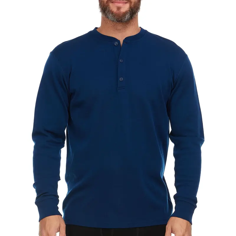Men'S Midweight Merino Wool Henley Shirt 11