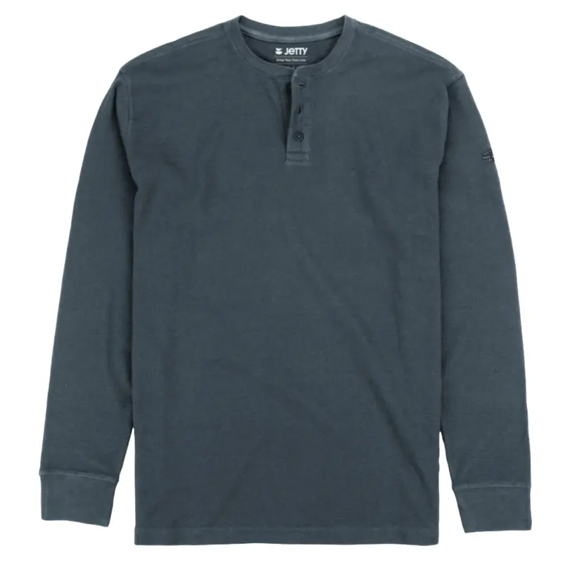Men'S Seabed Waffle-Knit Long-Sleeve Henley 1