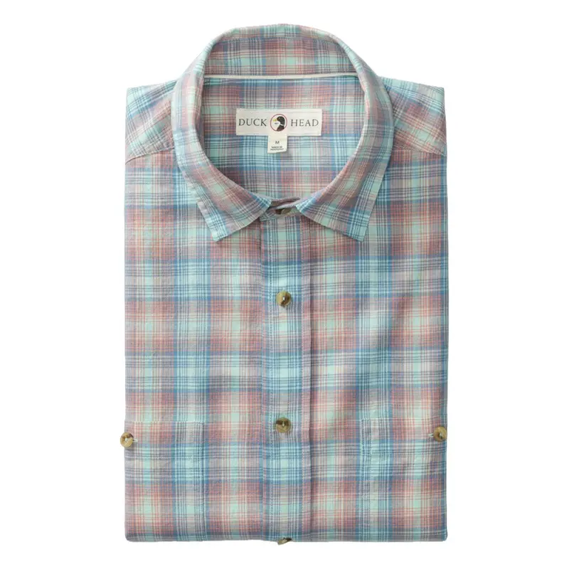 Men'S Textured Cotton Slub Plaid Long Sleeve Shirt 1