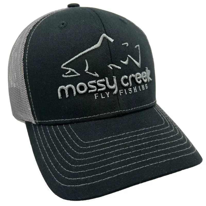 Mossy Creek Black And Charcoal Logo Trucker Hat 1