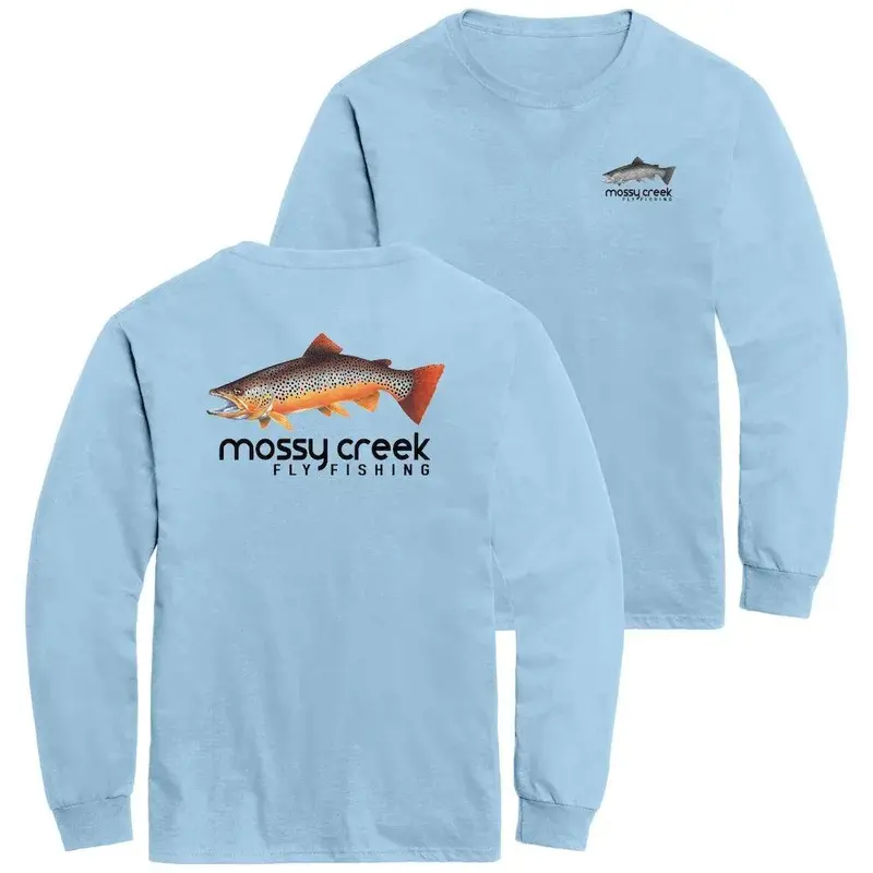 Mossy Creek Light Blue Long Sleeve Fishing Tee 1