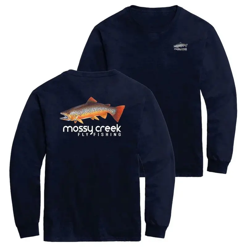 Mossy Creek Navy Long Sleeve Fishing Tee 1