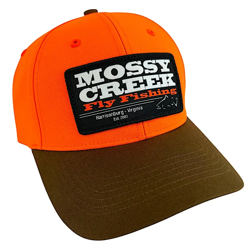 Mossy Creek Patch Trucker Hat – Blaze Orange With Buck Silhouette 1