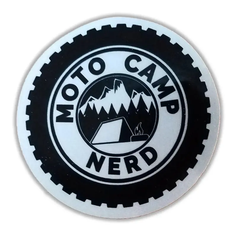 Moto Camp Nerd Reflective Motorcycle Decal For Gear And Helmets 1