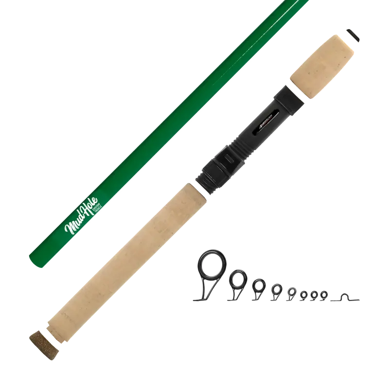 Mud Hole 6'6" Medium Power 2-Piece Color Spinning Rod Kit 3