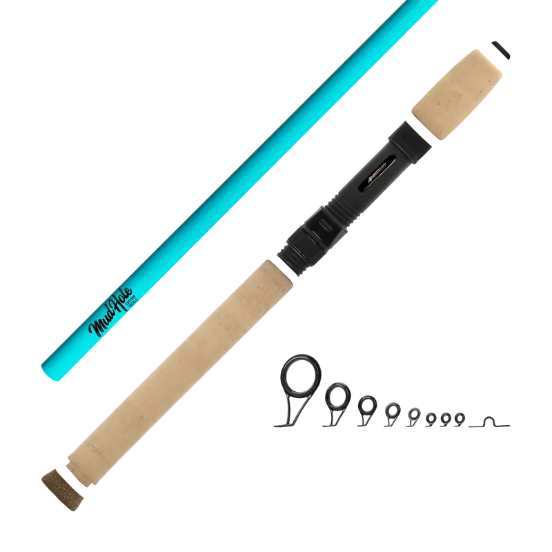 Mud Hole 7'0" Medium Power 2-Piece Color-Coated Spinning Rod Kit 9