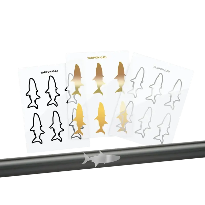 Mud Hole Tarpon Silhouette Decal Set – Weather-Resistant Rod Accents 1