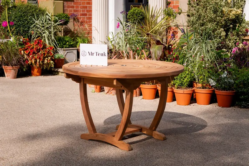 Ripple 120Cm Teak Garden Table 1