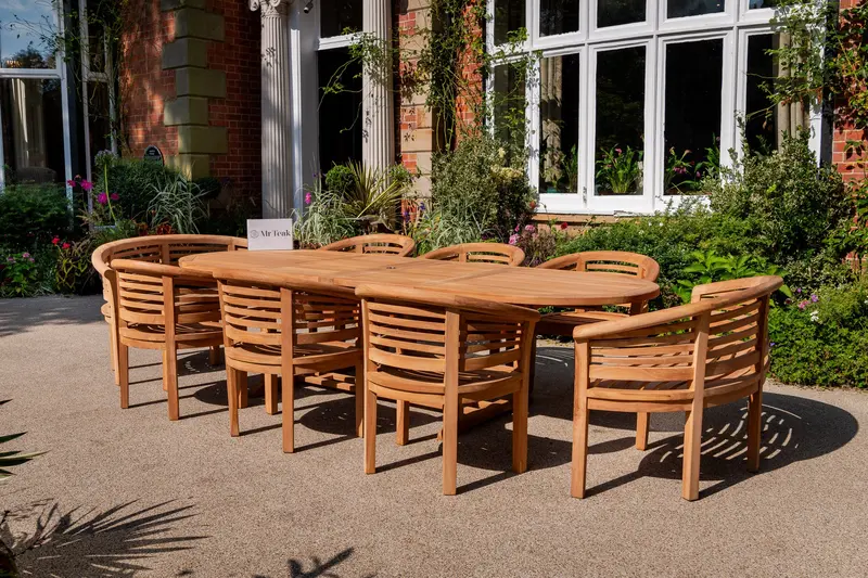 Silverdale 10-Person Premium Teak Garden Furniture Set 1