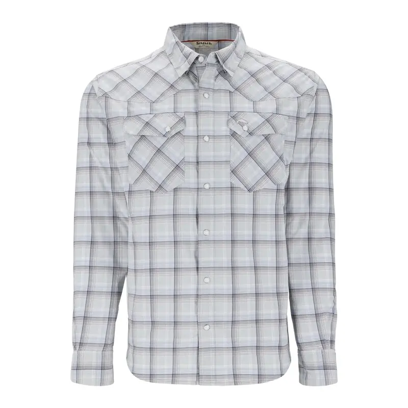 Simms Brackett Long-Sleeve Shirt – Aspen Plaid Lightweight Fishing Top 1