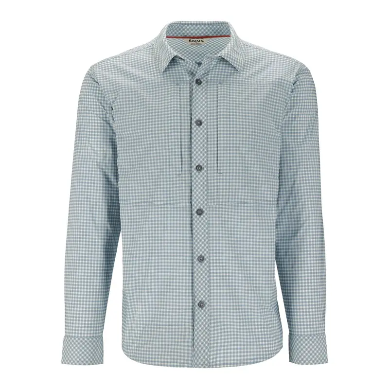 Simms Stone Cold Ls Shirt – Albacore Stone Check Breathable Long Sleeve 1