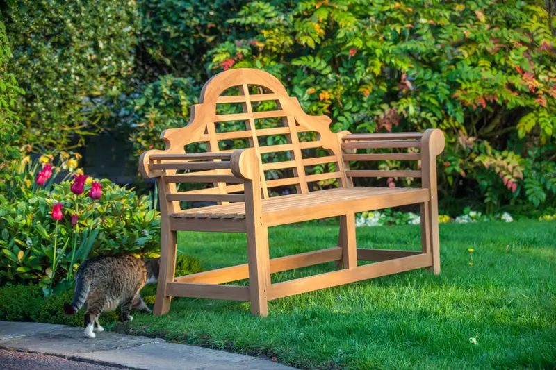 Sissinghurst Lutyens Two-Seat Teak Garden Bench 1