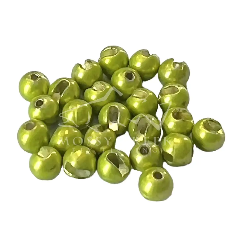 Slotted Fluorescent Chartreuse Tungsten Bead 1
