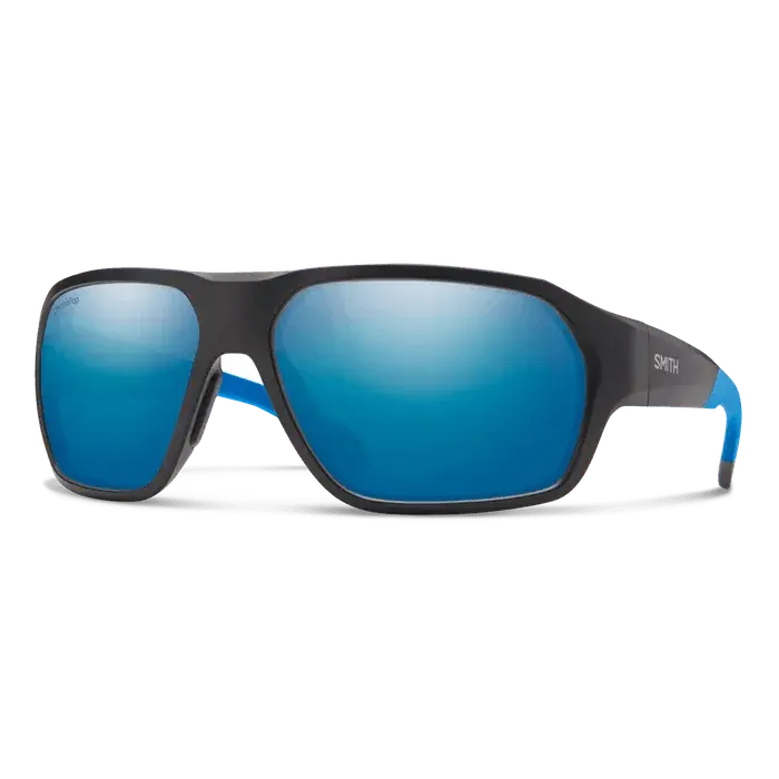 Smith Deckboss Sunglasses – Matte Black/Blue Frame With Chromapop Blue Mirror Polarized Lenses 1