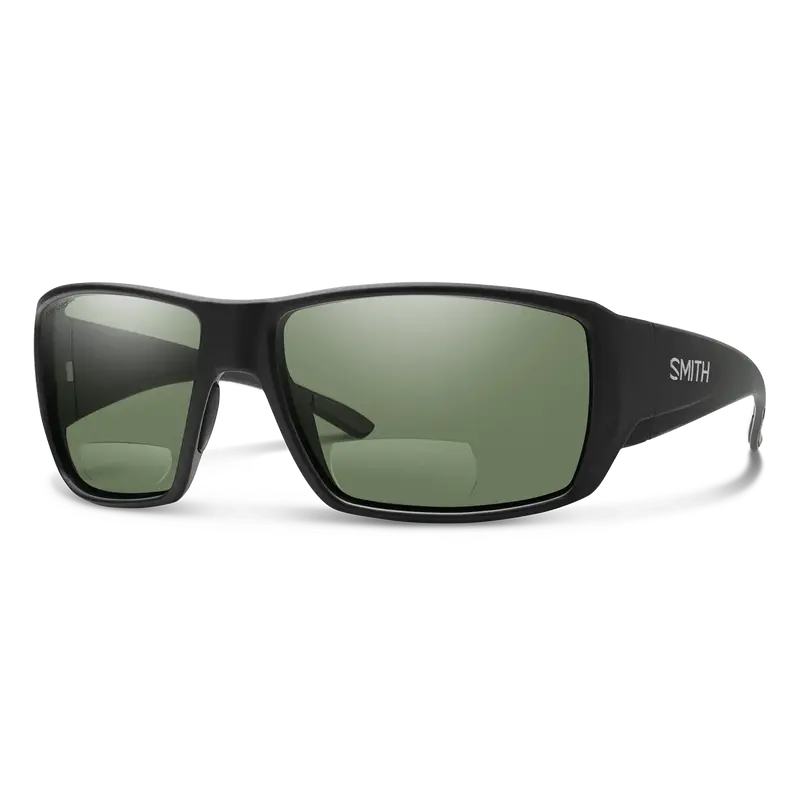 Smith Guides Choice Bifocal Matte Black Sunglasses – Polarized Gray-Green Lenses (+2.00) 1