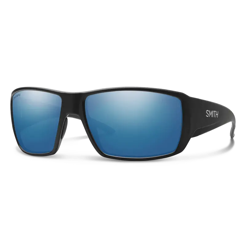 Smith Guides Choice Matte Black Sunglasses – Chromapop Polarized Blue Mirror Lenses 1