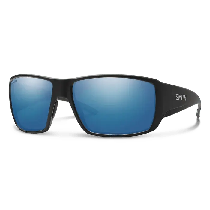 Smith Guides Choice Sunglasses – Matte Black Frame, Chromapop Blue Mirror Polarized Lens 1