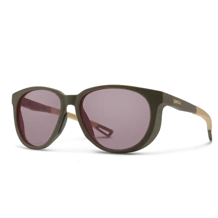 Smith Seeker Sunglasses – Matte Forest Frame With Chromapop Low-Light Rose Lens 1