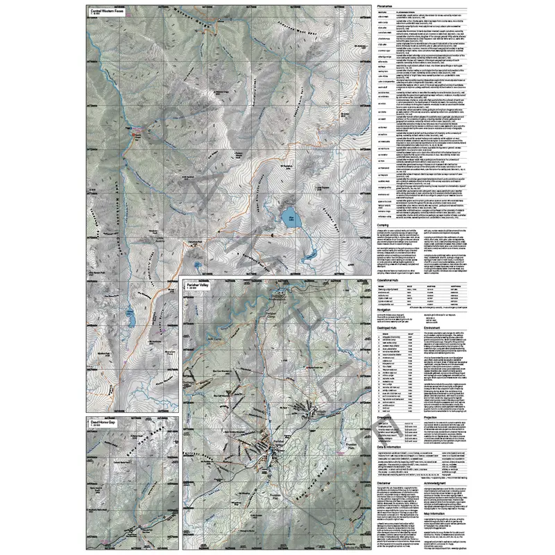 Snowy Mountains Folded Topographic Map – A1 Gen 2 Printed Trail Guide 1