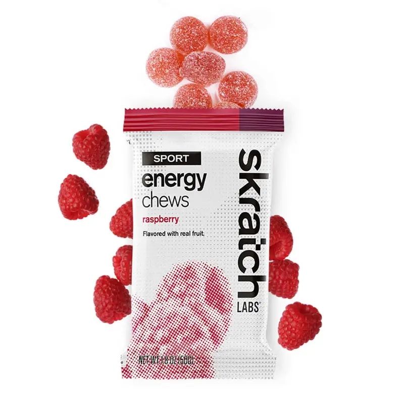 Sport Energy Chews – Raspberry Flavor Quick-Release Carbohydrate Boost 1