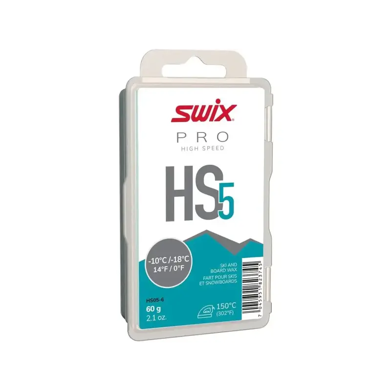 Swix Hs5 Cold-Climate Ski Wax (-10°C To -18°C), 60G Block 1