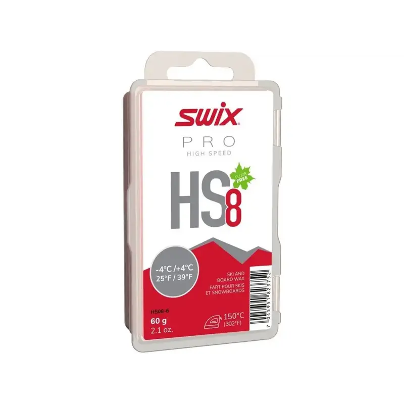 Swix Hs8 Cold-Weather Ski Wax (-10°C To -18°C), 60G Block 1